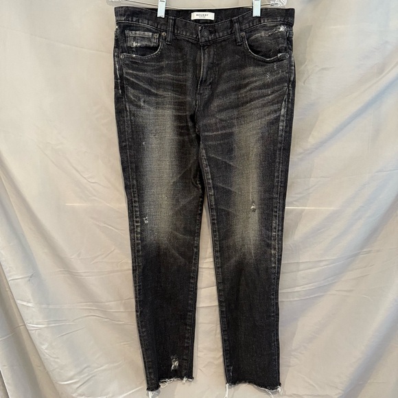 MOUSSY Vintage Faded Black Distressed Skinny Jeans Size 30 Made Japan Retail$240